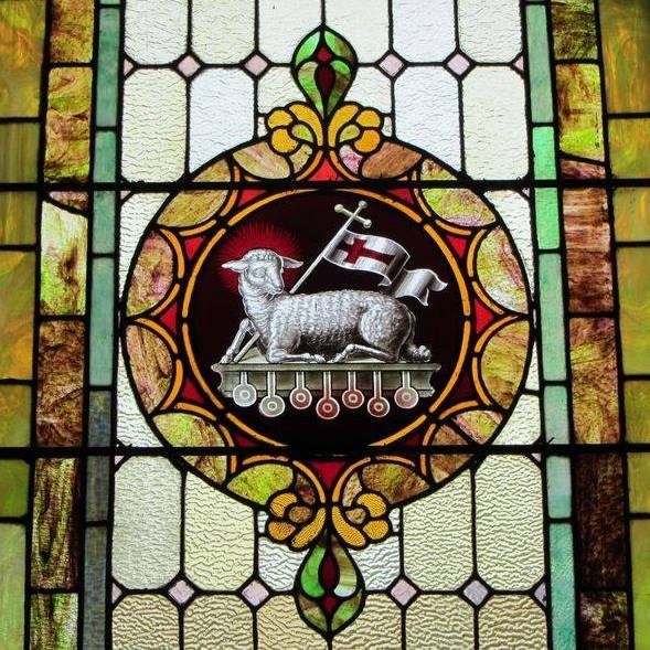 SFR Lamb stained glass window